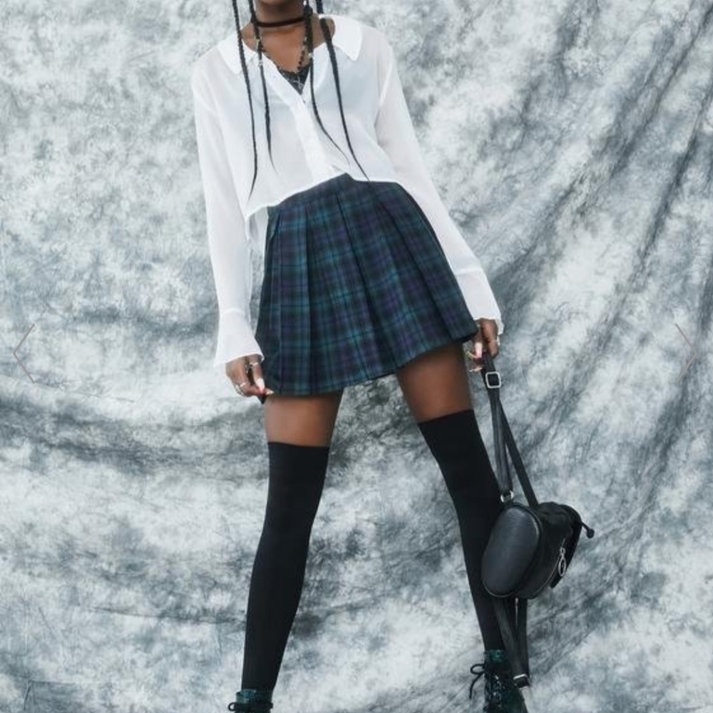 dELiA*s High School Hexes Plaid Pleated Skirt